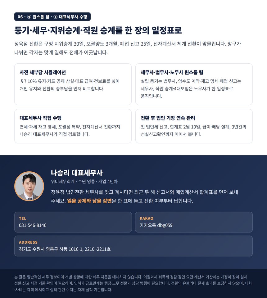 세무사·법무사·노무사 원스톱 팀과 대표세무사 직접 수행 안내